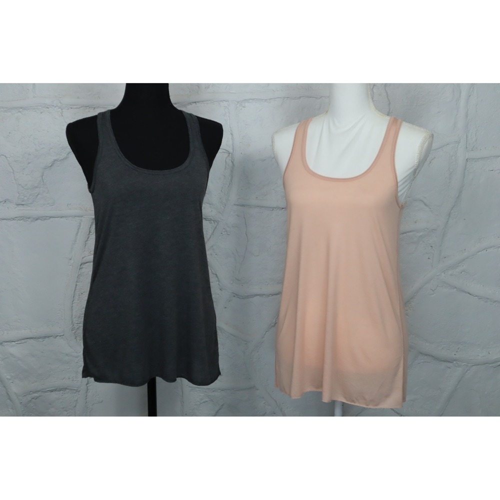 Women's Flowy Tank Set - Pink, Gray - Size S